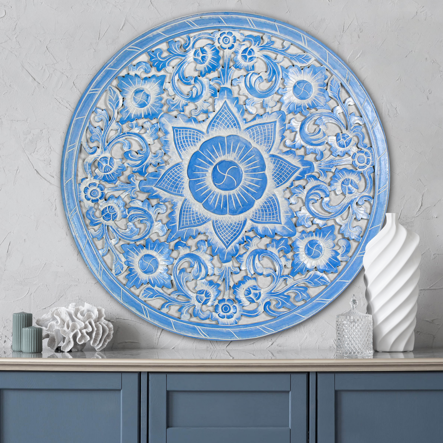 Carved Decorative Mandala "Air" - 31 Inches