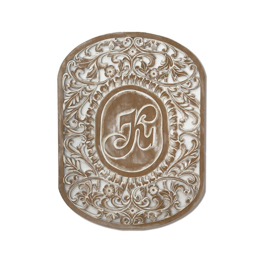 The Monogram Medallion: A "K" Custom Carved for the Home