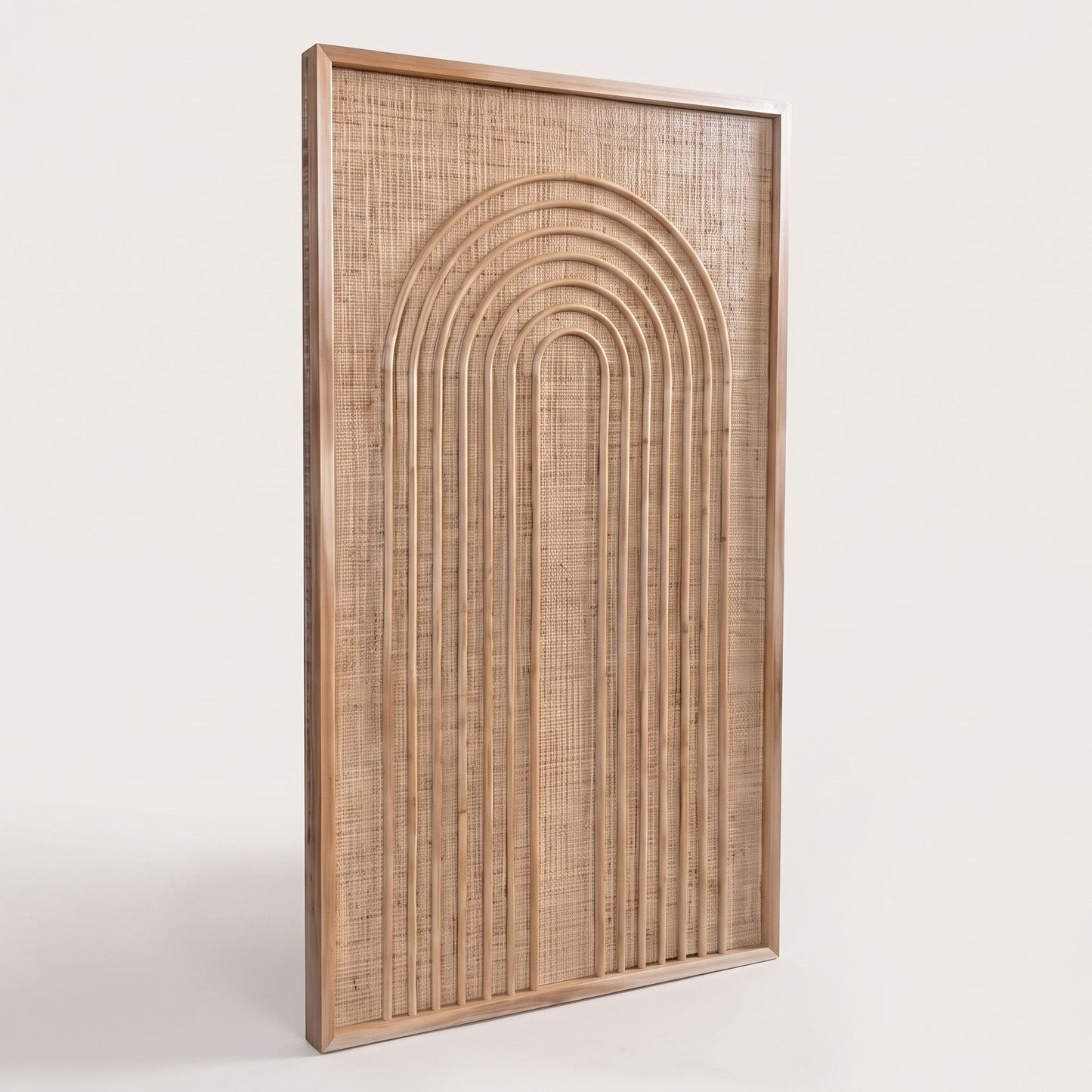 Handwoven Rattan Wall Panel 'Arco' - 39 x 24inch