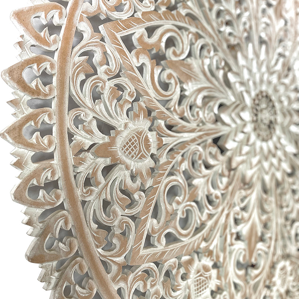 Carved Decorative Mandala "Serupa" - Antic Wash - 31 Inches