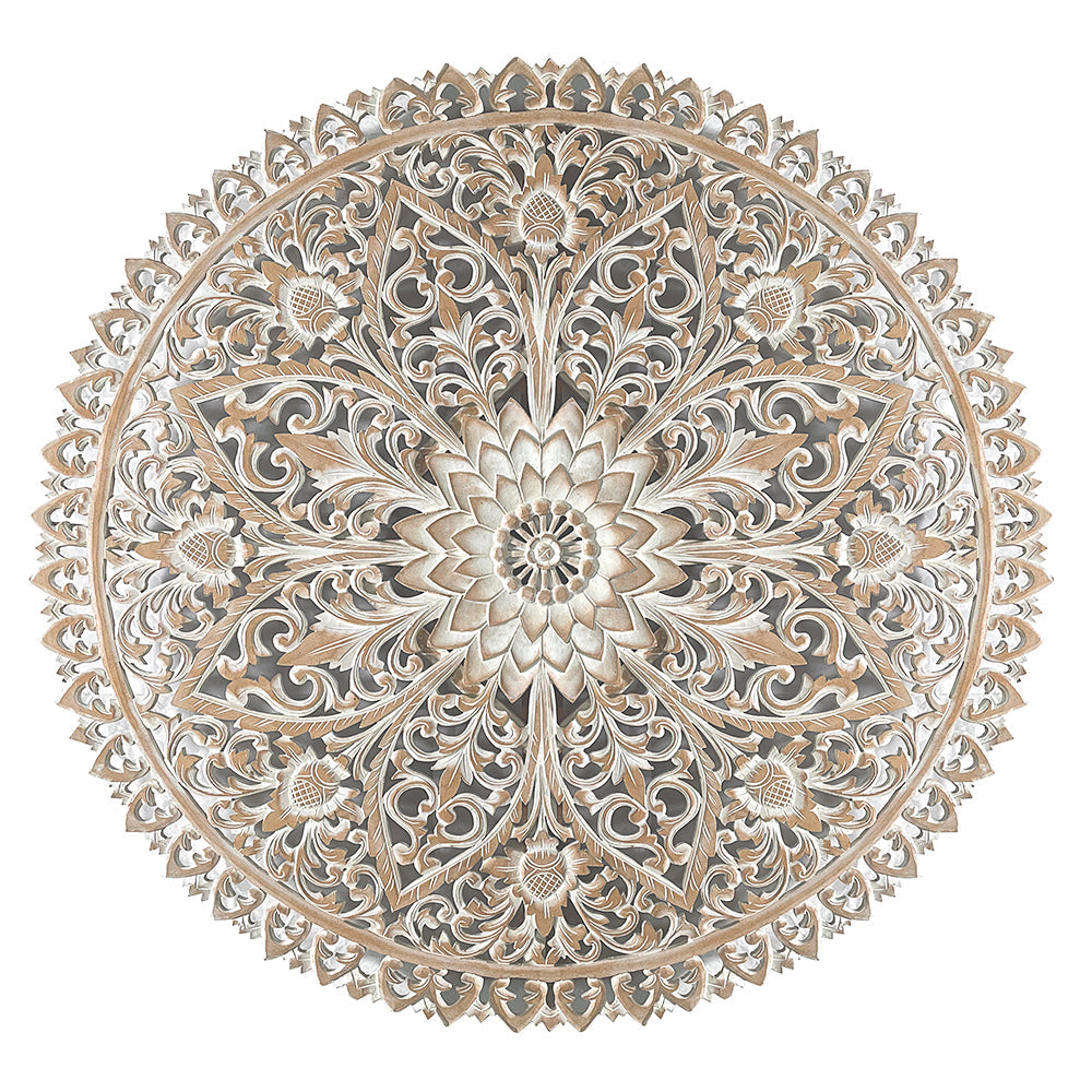 Carved Decorative Mandala "Serupa" - Antic Wash - 31 Inches