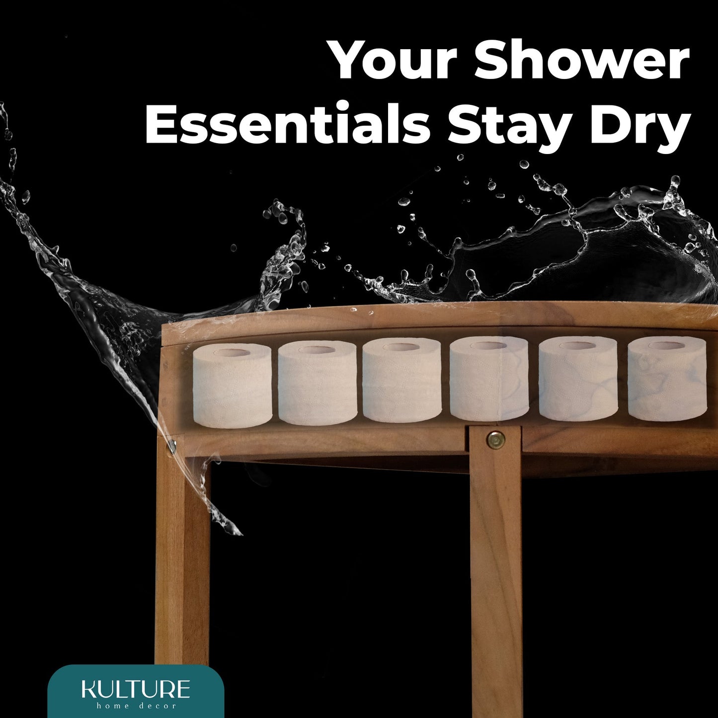 New Teak Shower Corner Bench [with Extra Waterproof Storage] 16 inch