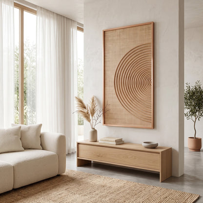 Handwoven Rattan Wall Panel 'Portico' - 39 x 24inch
