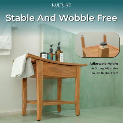 Teak Shower Bench - 24 inch