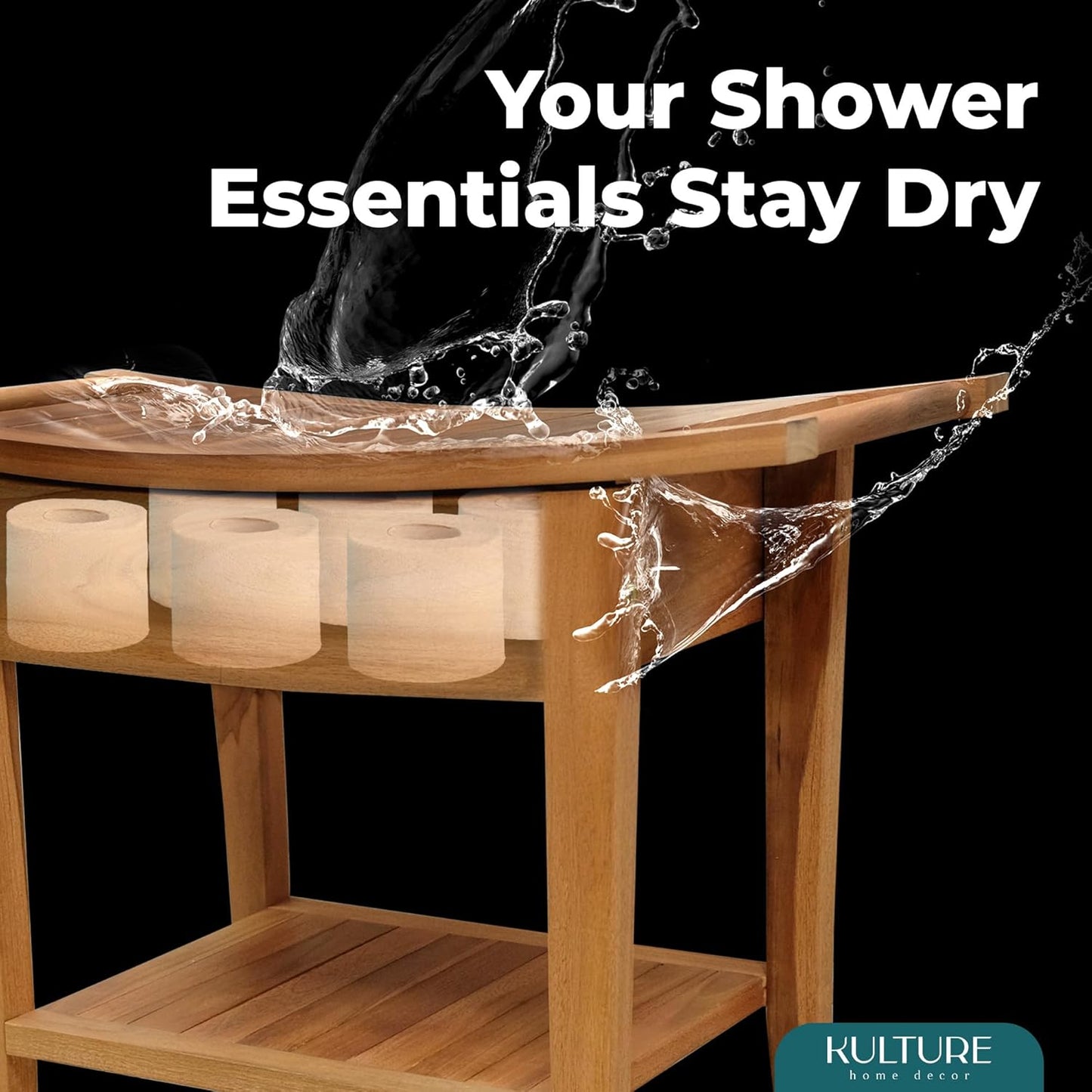 Teak Shower Bench - 24 inch