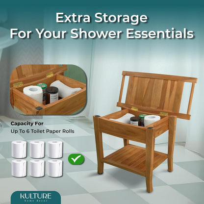 Teak Shower Bench - 24 inch