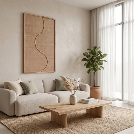 Handwoven Rattan Wall Panel 'Rimba' - 39 x 24inch