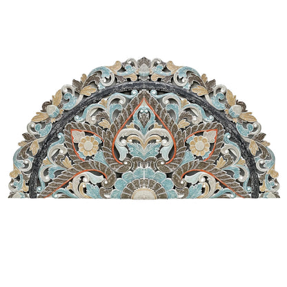 Carved Bed Headboard "Ayunina" - Multicolor Pastel