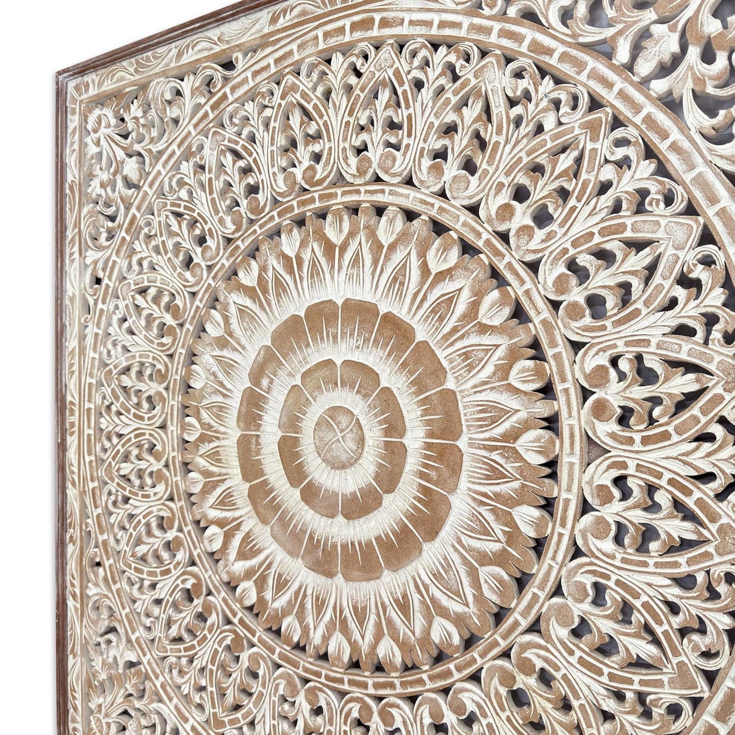 Carved Decorative Panel "Cendana" - Antic Wash - 43 x 43 Inches