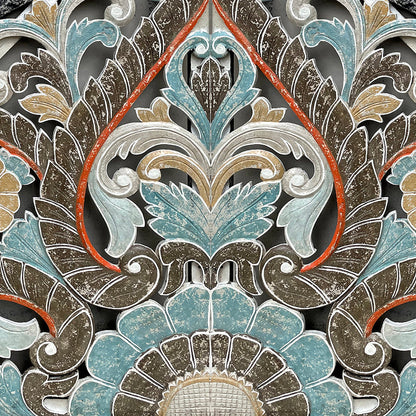 Carved Bed Headboard "Ayunina" - Multicolor Pastel