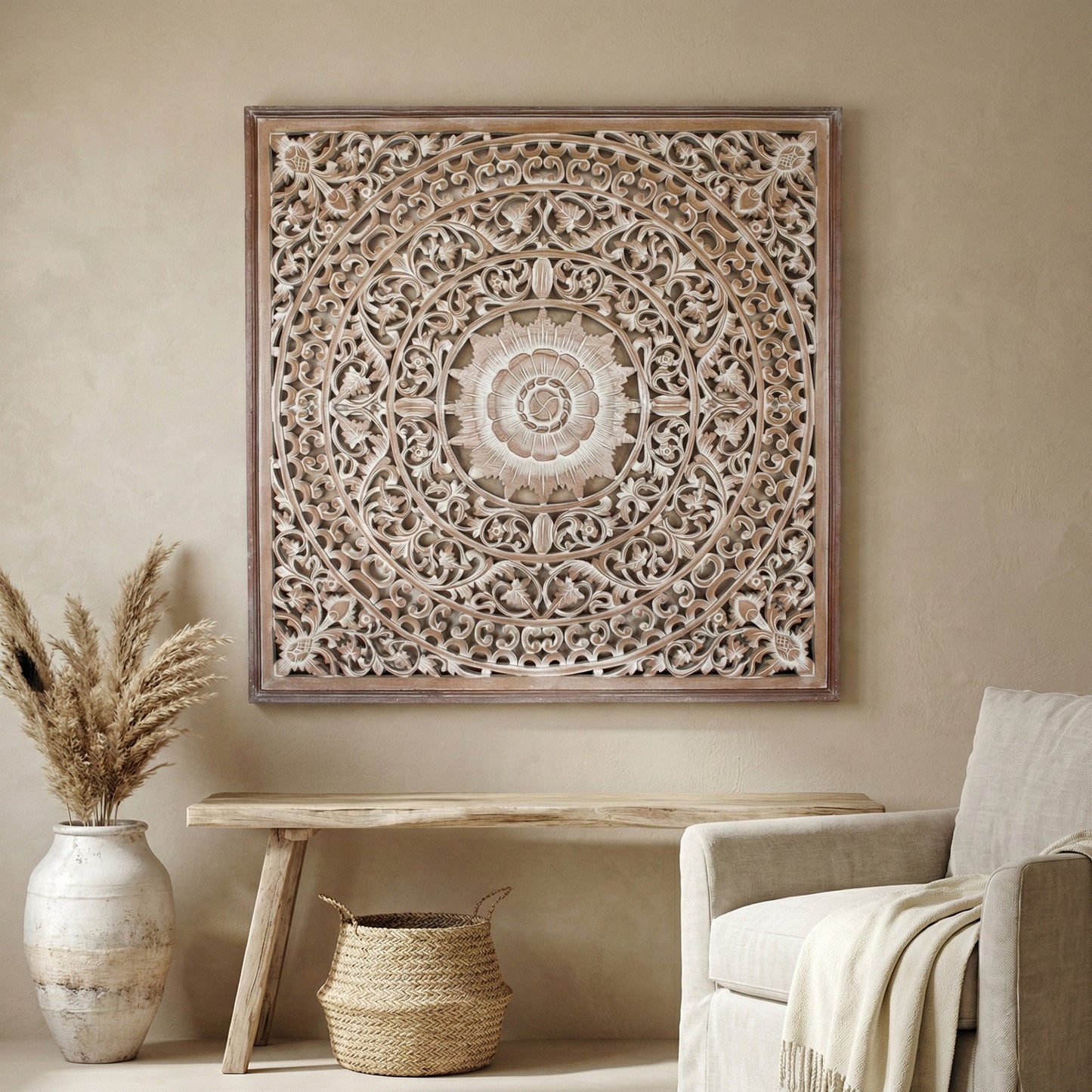 Carved Decorative Panel "Bintang" - 40 Inches