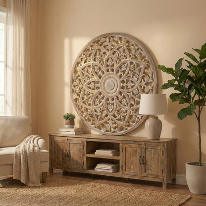 Carved Decorative Mandala  "Bunga" - 40 Inches