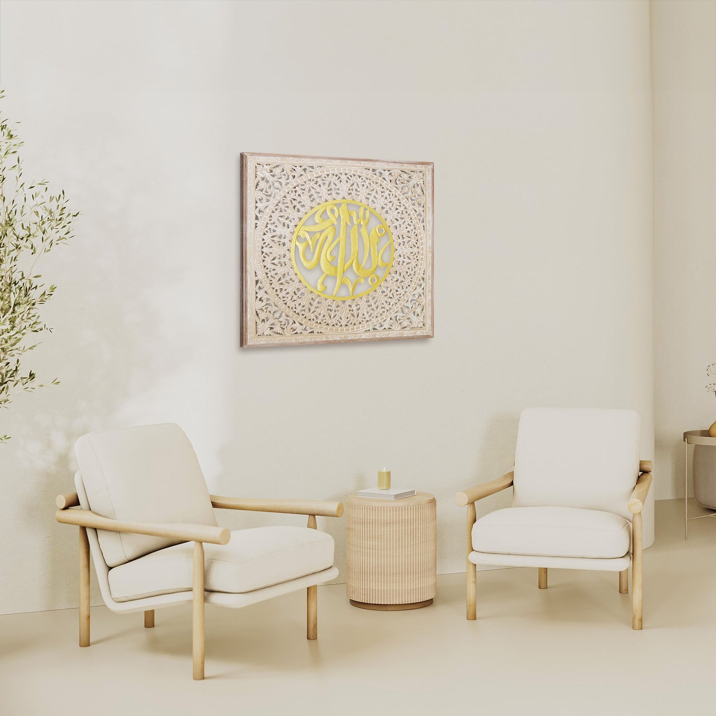Decorative Panel "Cendana" Islamic - Antic Wash - 39 x 39 Inches