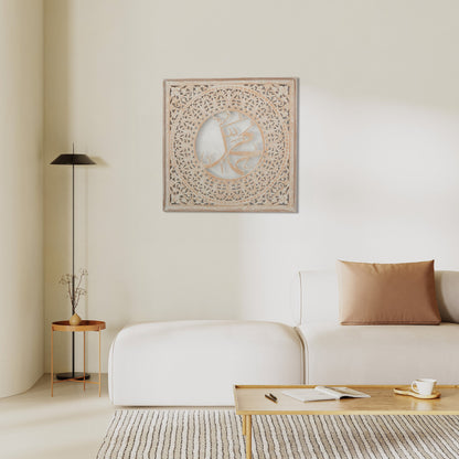Decorative Panel "Cendana" Islamic "Muhammad"- Antic Wash - 39 x 39 Inches