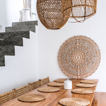 Carved Decorative Mandala "Semanggi" - 40 Inches