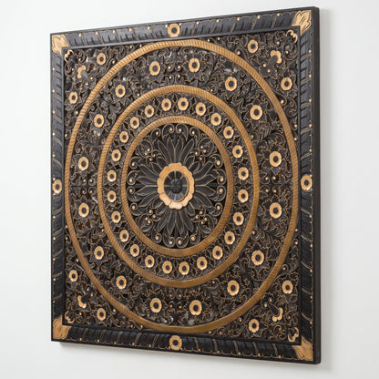 Carved Full Bed Headboard "Dianna" - Black