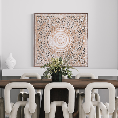 Carved Decorative Panel "Cendana" - Antic Wash - 43 x 43 Inches