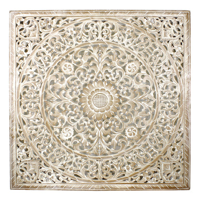 Carved Decorative Panel "Melati" - Antic Wash - 40 Inches