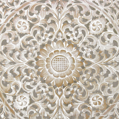 Carved Decorative Panel "Melati" - Antic Wash - 40 Inches