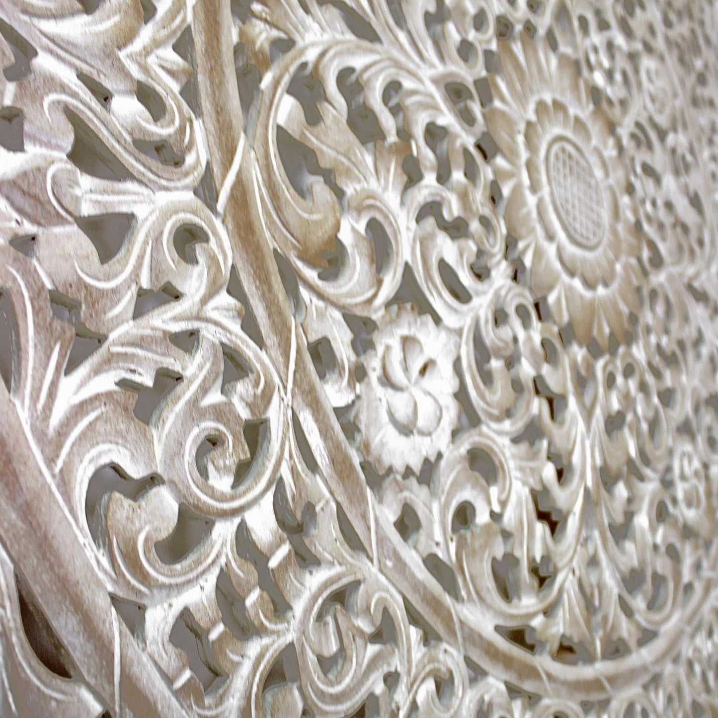 Carved Decorative Panel "Melati" - Antic Wash - 40 Inches
