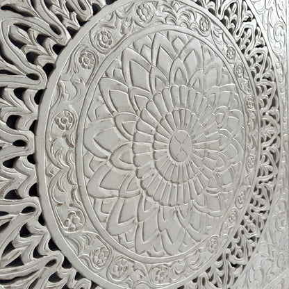 Carved Decorative Panel "Hati" - White Wash - 40 Inches