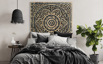 Carved Full Bed Headboard "Kasmaran"
