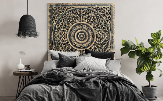 Carved Full Bed Headboard "Kasmaran"