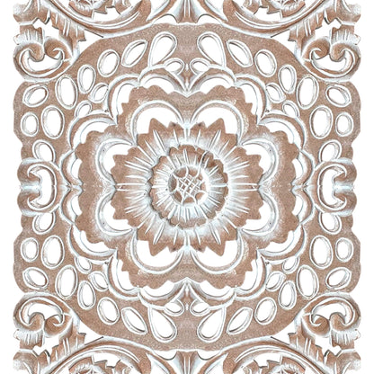 Carved Decorative Panel "Indah" - Dark Brown & Antic Wash - 40 Inches