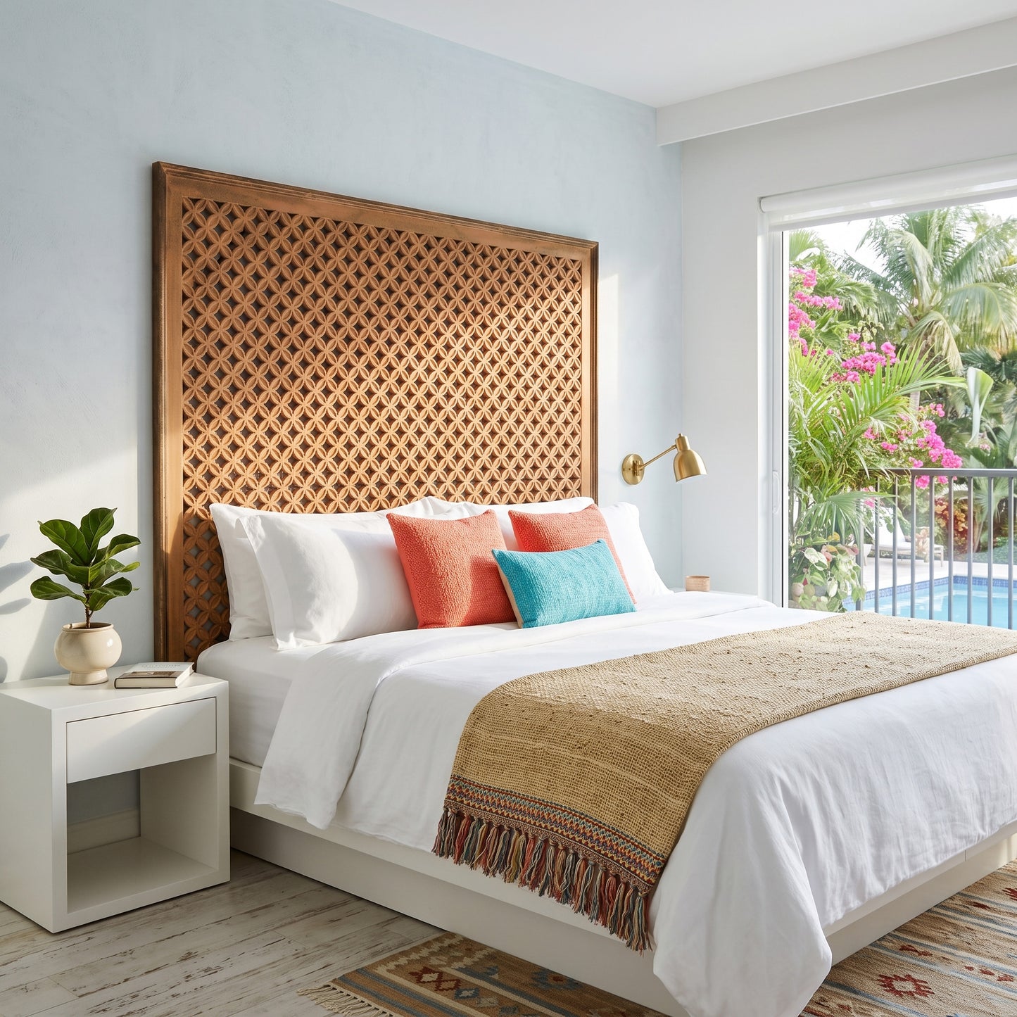 Carved Full Bed Headboard "Jagasatru"