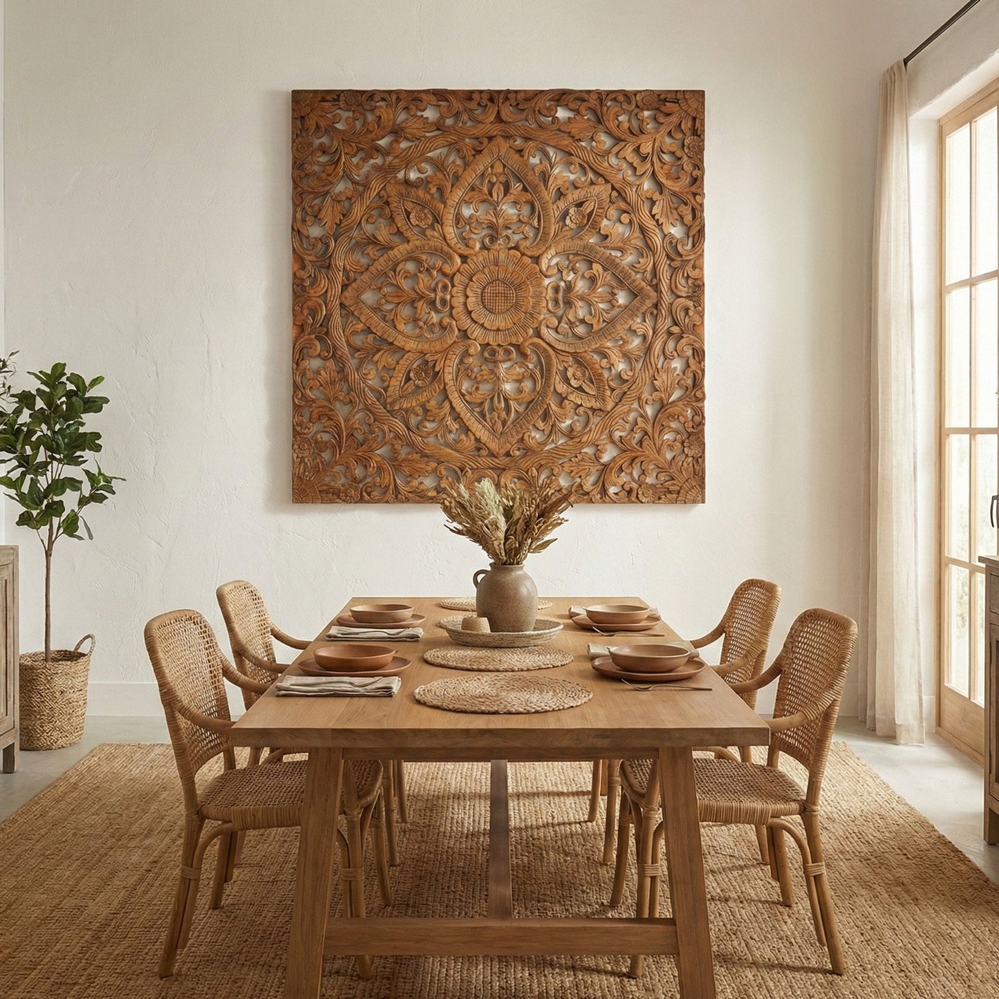 Carved Decorative Panel "Maliku" - 40 Inches