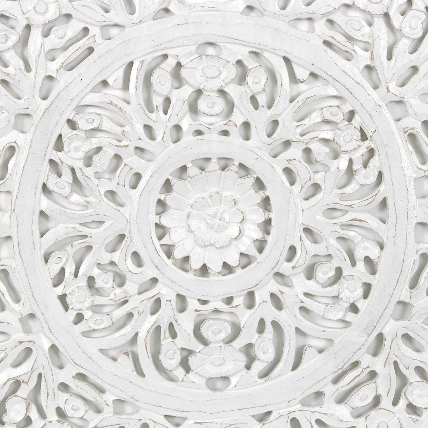 Carved Decorative Panel "Jetun" - White Wash - 23 Inches
