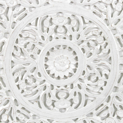 Carved Decorative Panel "Jetun" - White Wash - 23 Inches