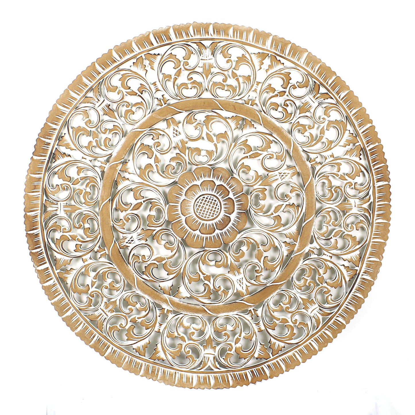 Carved Decorative Mandala "Mawar" - 31 Inches