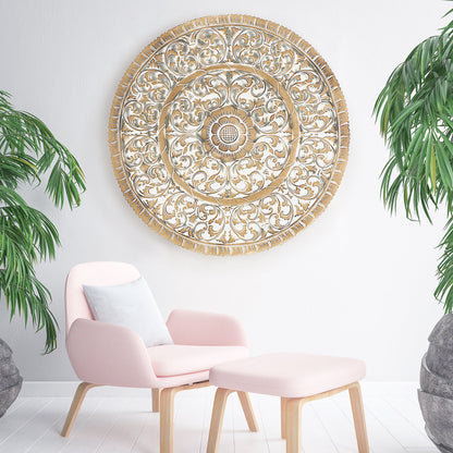 Carved Decorative Mandala "Mawar" - 31 Inches