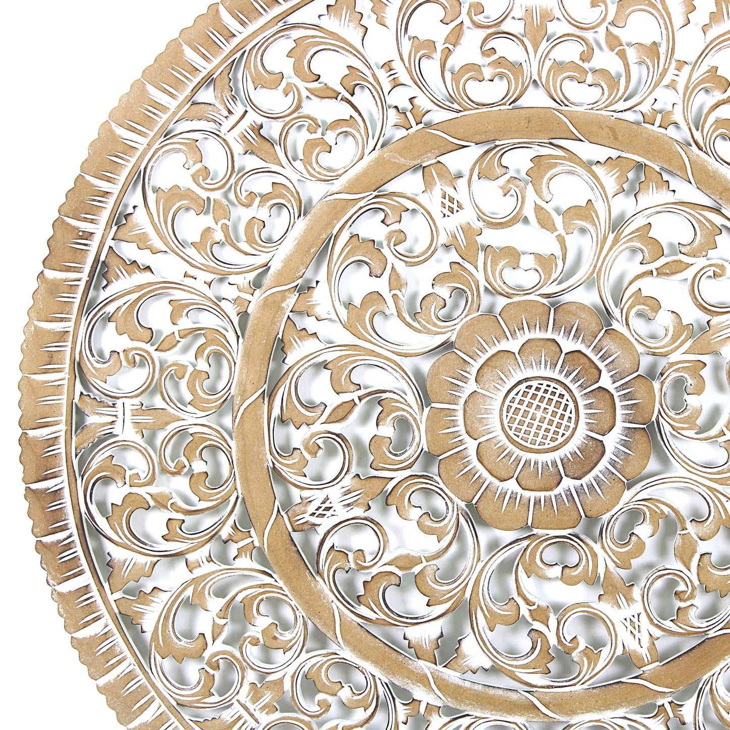 Carved Decorative Mandala "Mawar" - 31 Inches