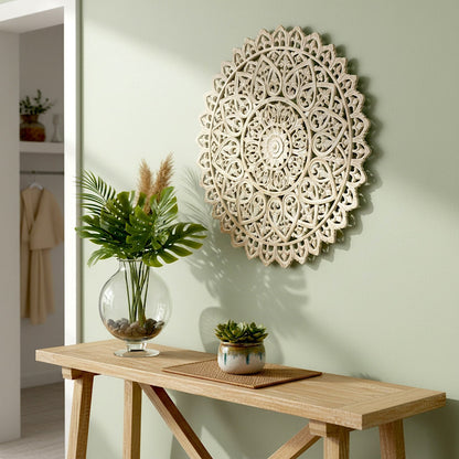 Carved Decorative Mandala "Mahkota"- Antic-wash - 40 Inches