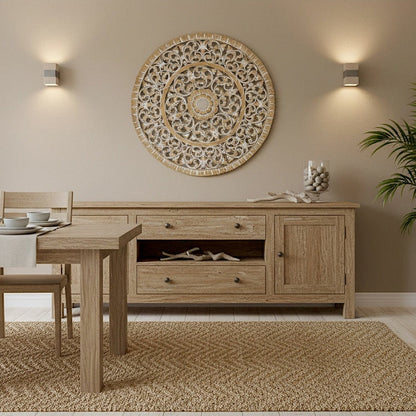 Carved Decorative Mandala "Mawar" - 31 Inches