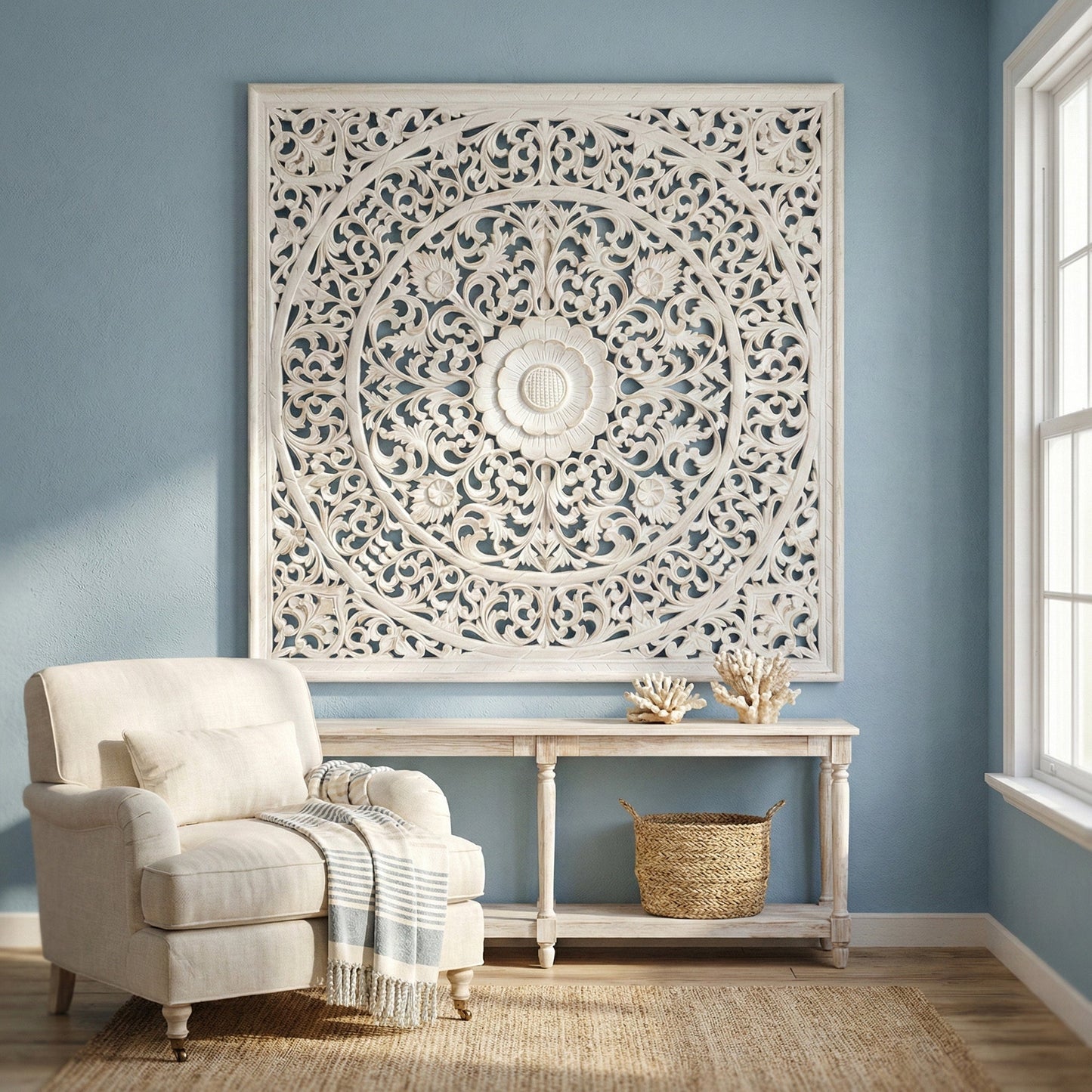Carved Decorative Panel "Melati"- 40 Inches