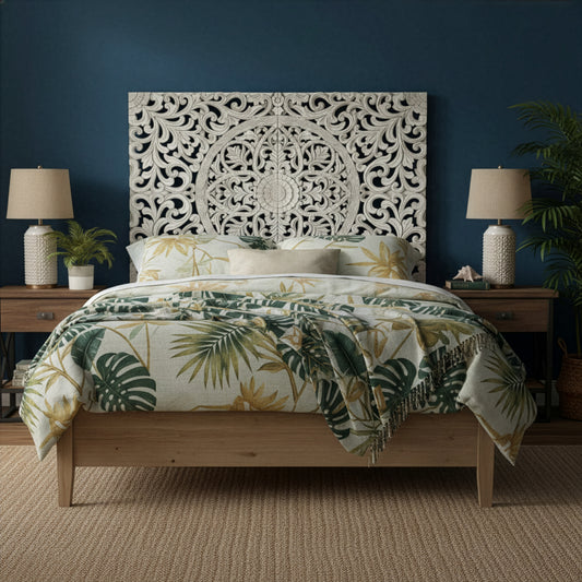 Carved Full Bed Headboard "Murraya"