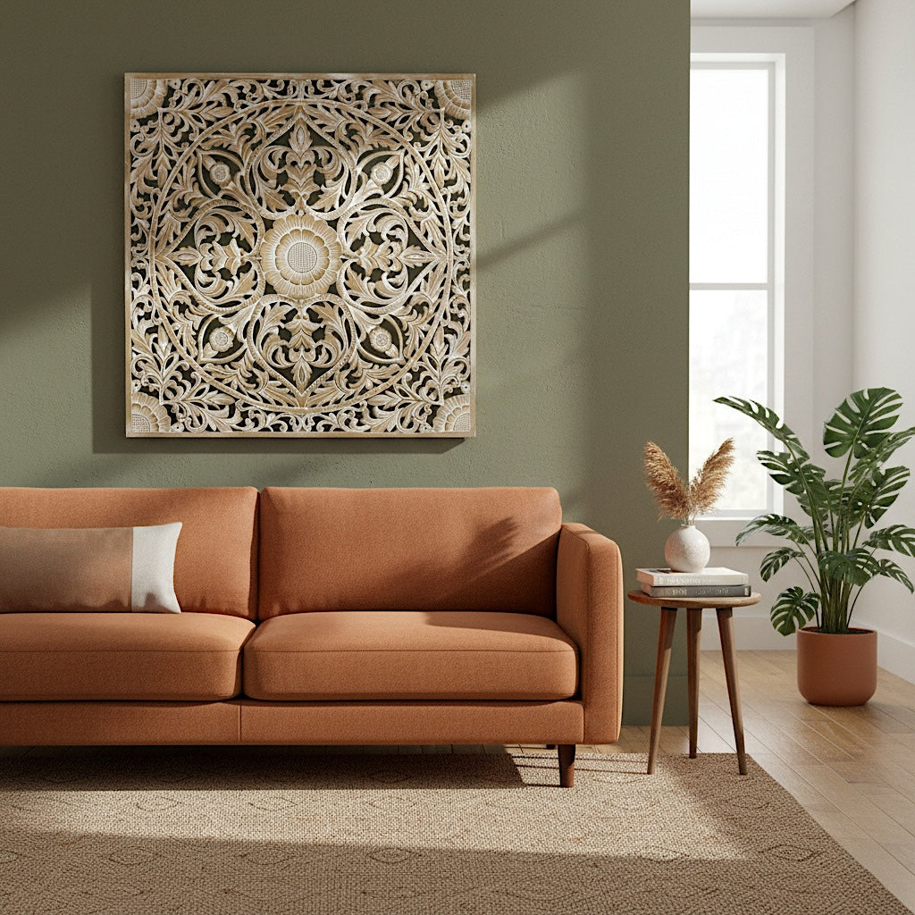 Carved Decorative Panel "Sedap Malam" - 40 Inches