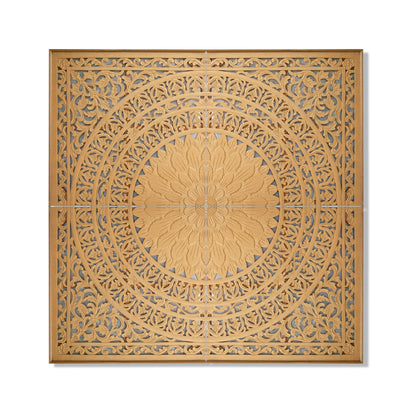 Carved Bed Headboard "Seruni" - Natural Brown