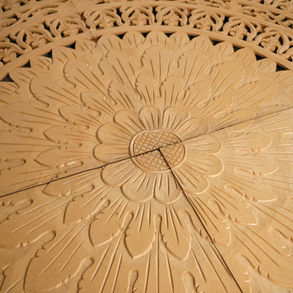 Carved Bed Headboard "Seruni" - Natural Brown
