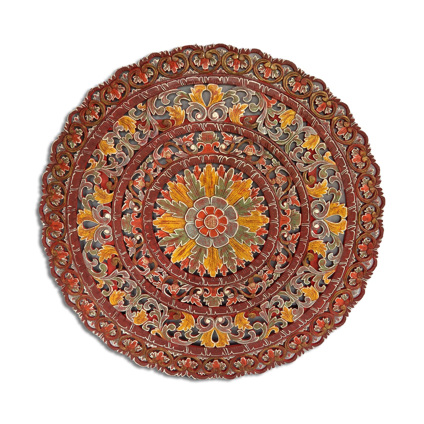 Carved Mandala Decorative Panel "Sri" - 40 Inches