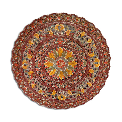 Carved Mandala Decorative Panel "Sri" - 40 Inches