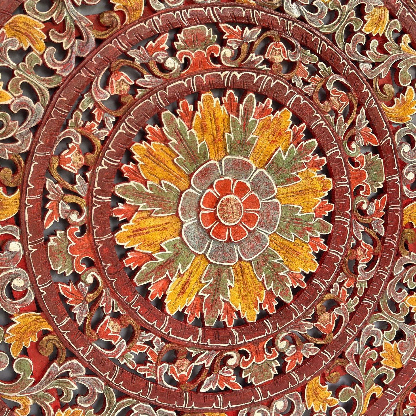 Carved Mandala Decorative Panel "Sri" - 40 Inches