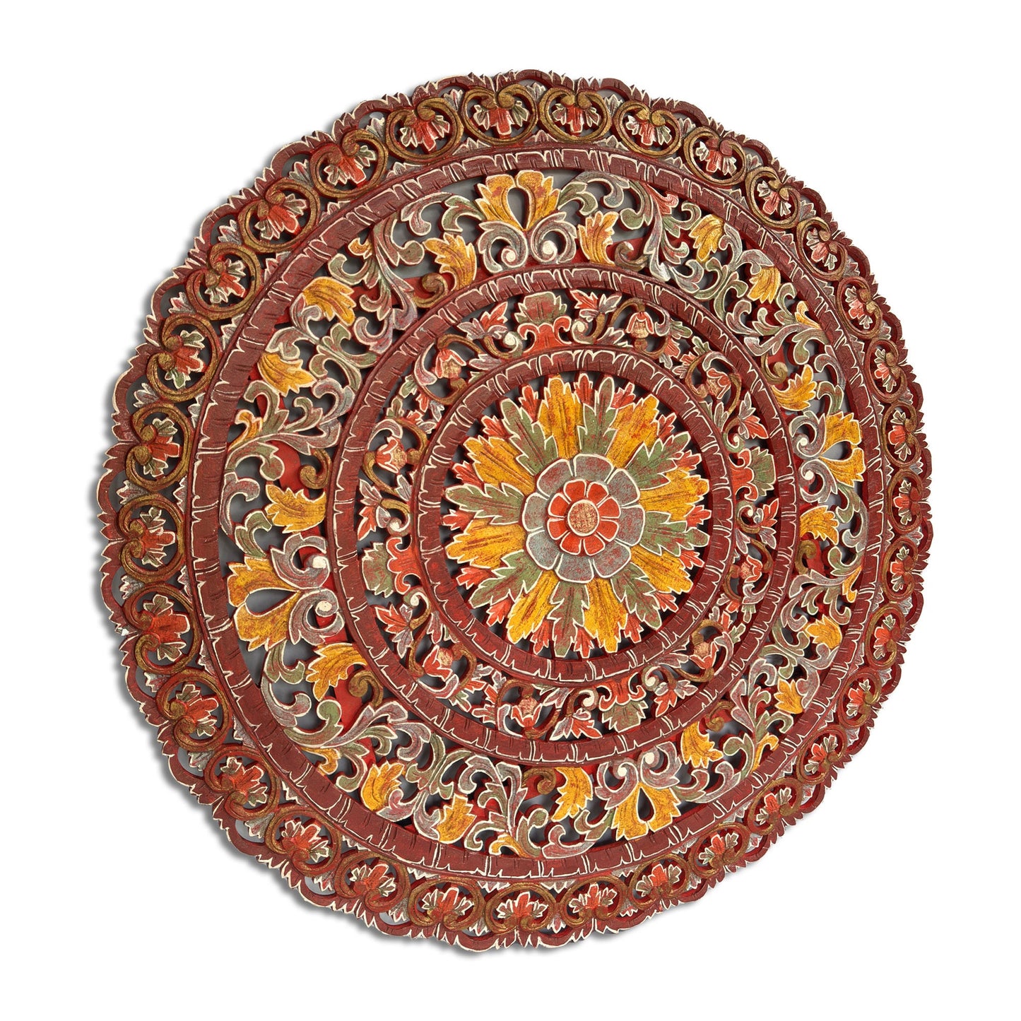 Carved Mandala Decorative Panel "Sri" - 40 Inches