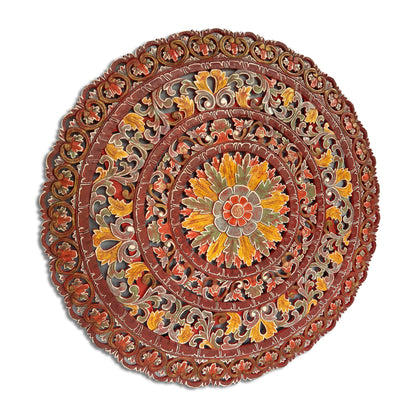 Carved Mandala Decorative Panel "Sri" - 40 Inches