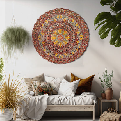Carved Mandala Decorative Panel "Sri" - 40 Inches