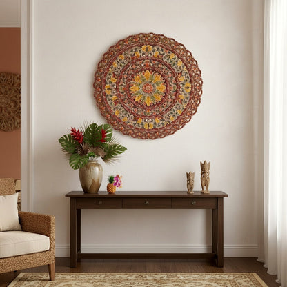Carved Mandala Decorative Panel "Sri" - 40 Inches