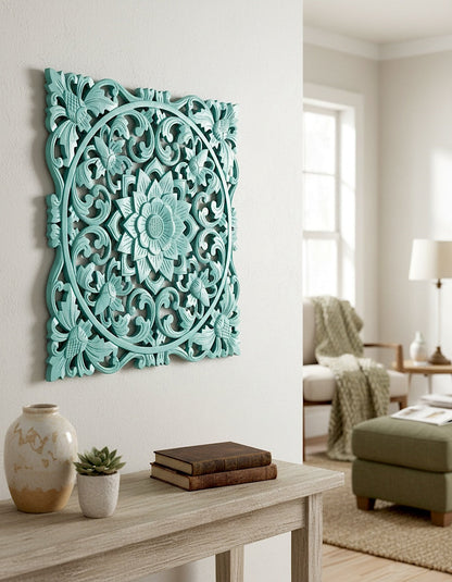 Carved Decorative Panel "Tanah" - 20 x 20 Inches